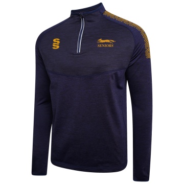 Leicestershire CCC Senior - 1/4 Zip Dual Performance Top : Navy
