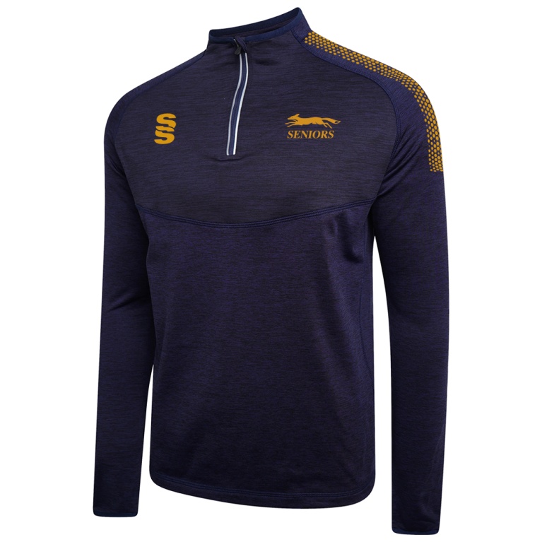 Leicestershire CCC Senior - 1/4 Zip Dual Performance Top : Navy